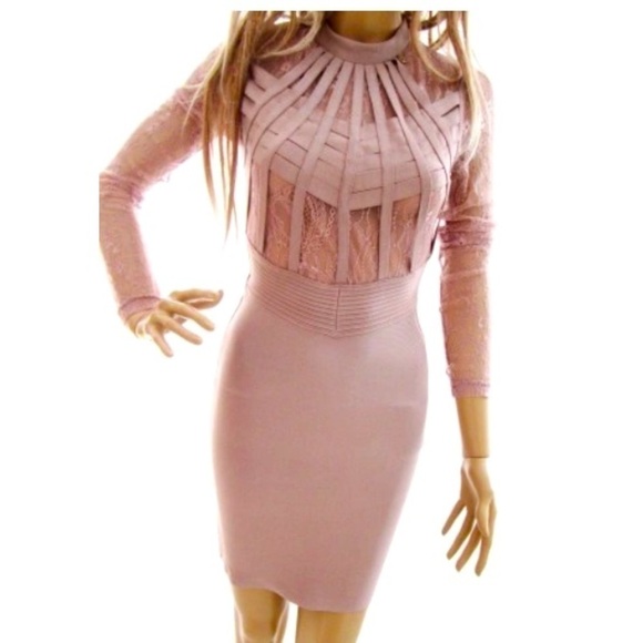 WOW COUTURE olive bandage lace dress size S women - Picture 2 of 10